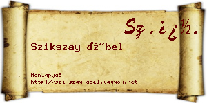 Szikszay Ábel névjegykártya