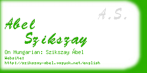 abel szikszay business card