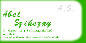 abel szikszay business card